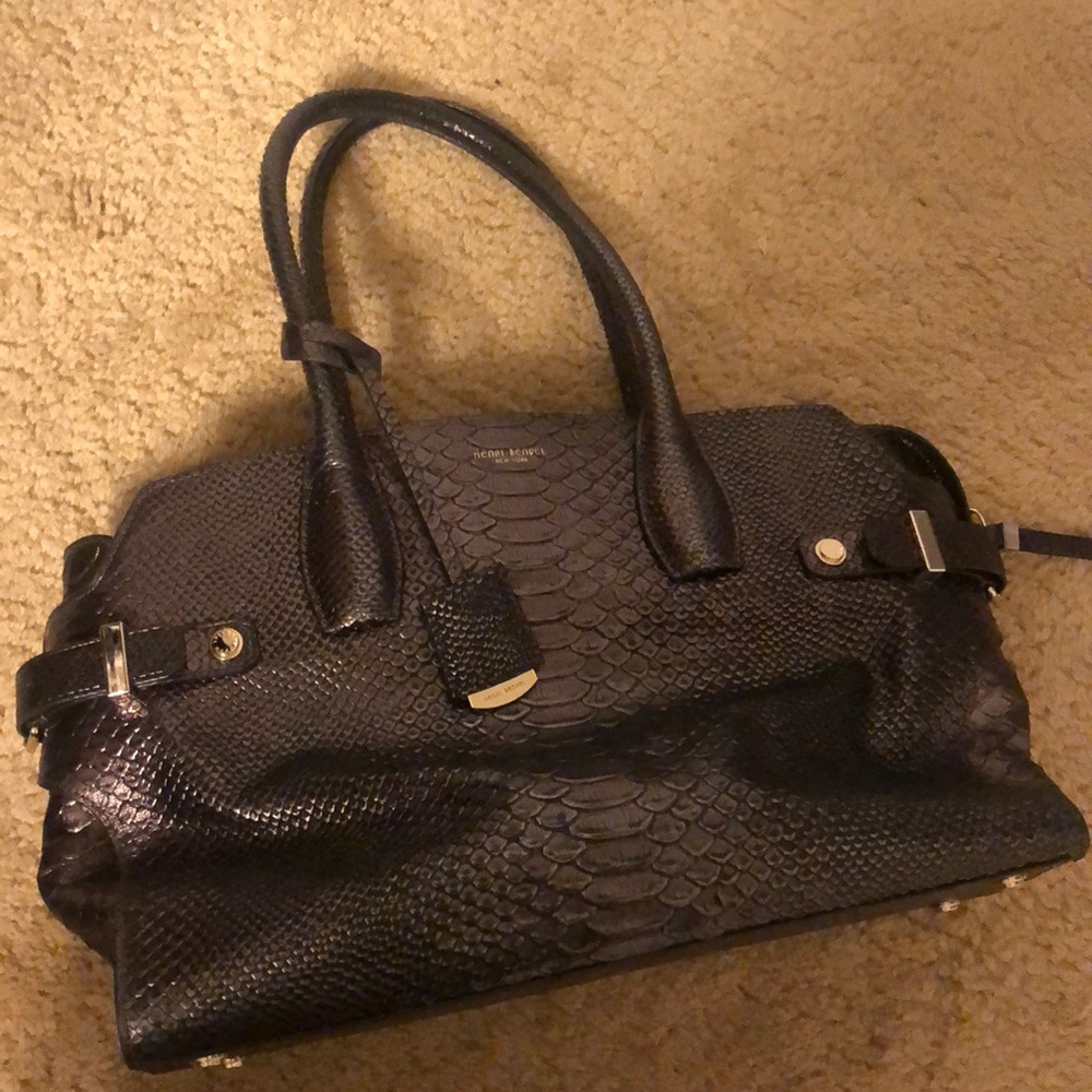 Henri Bendel metallic blue bag